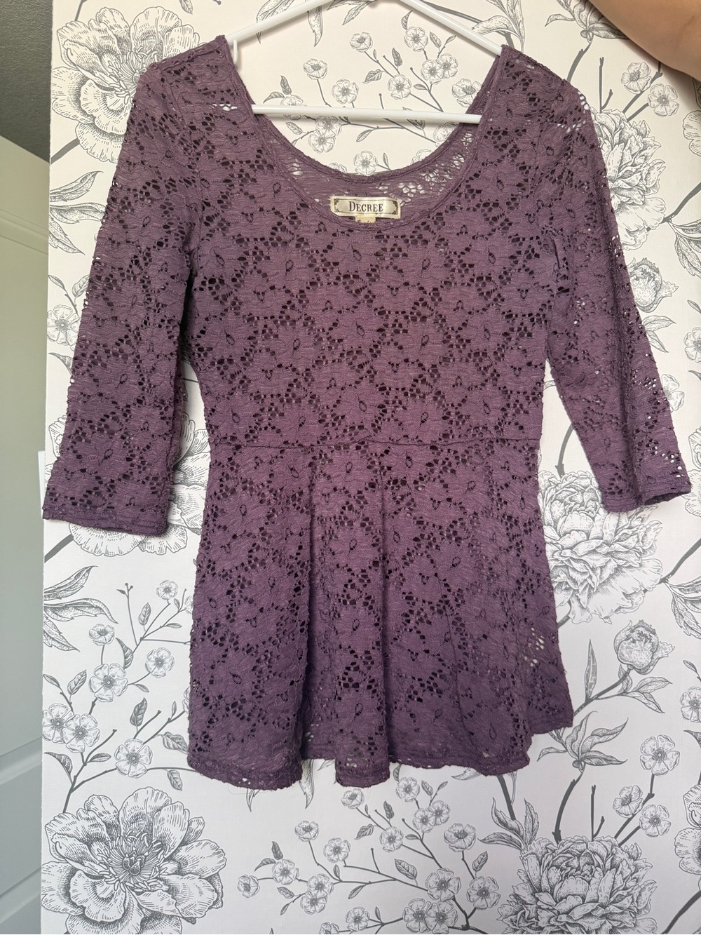 Purple Lace Peplum Top